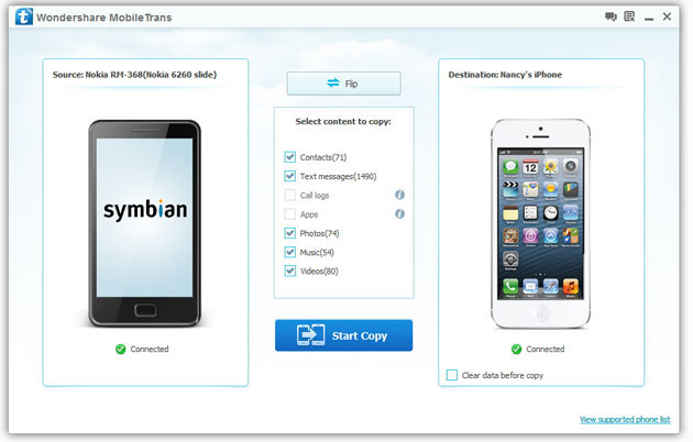 Copy Data from Symbian to iPhone