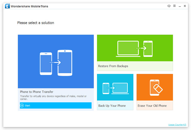 Select Phone to Phone Transfer mode